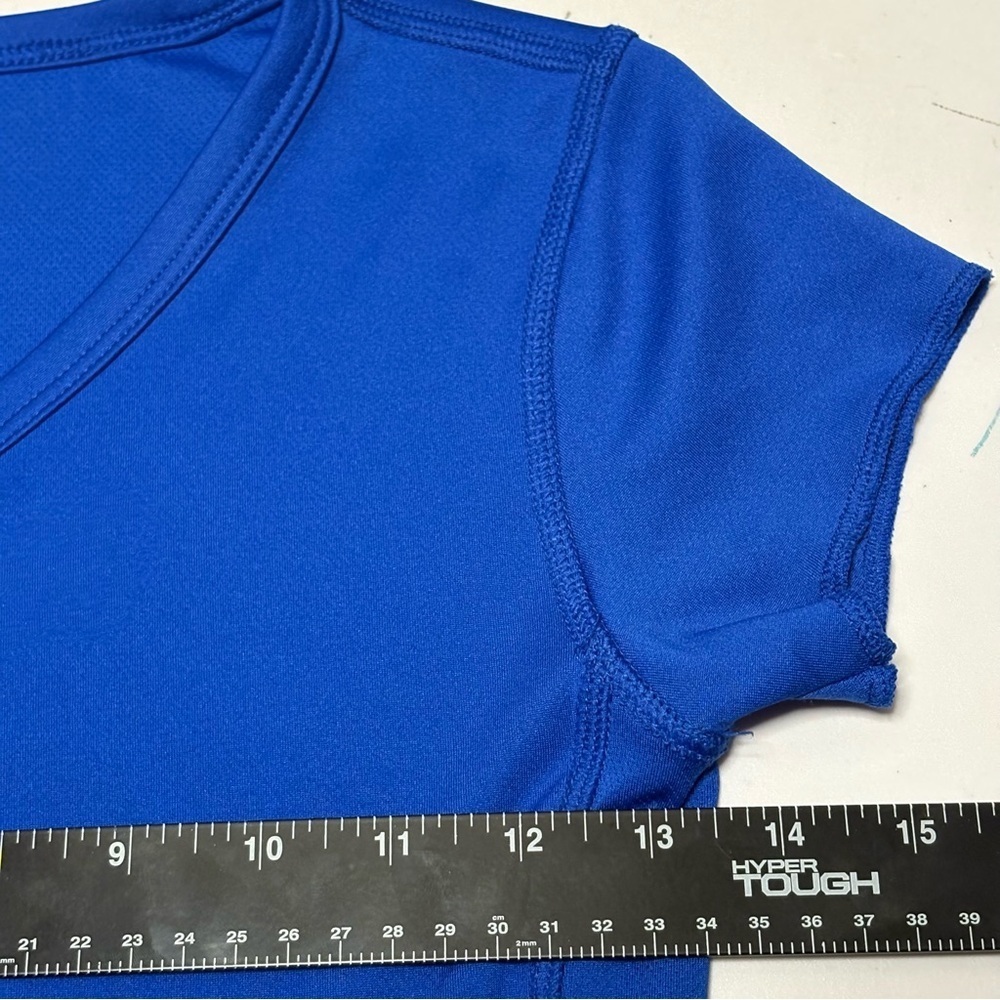 Nike Women's Short Sleeve Blue and White Tee - Picture 6 of 9